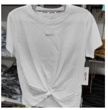 [S] DKNY WHITE SMALL LOGO LETERRING RHINESTONE BLOUSE T-SHIRT, DP4T9994-WHT (SD1730)