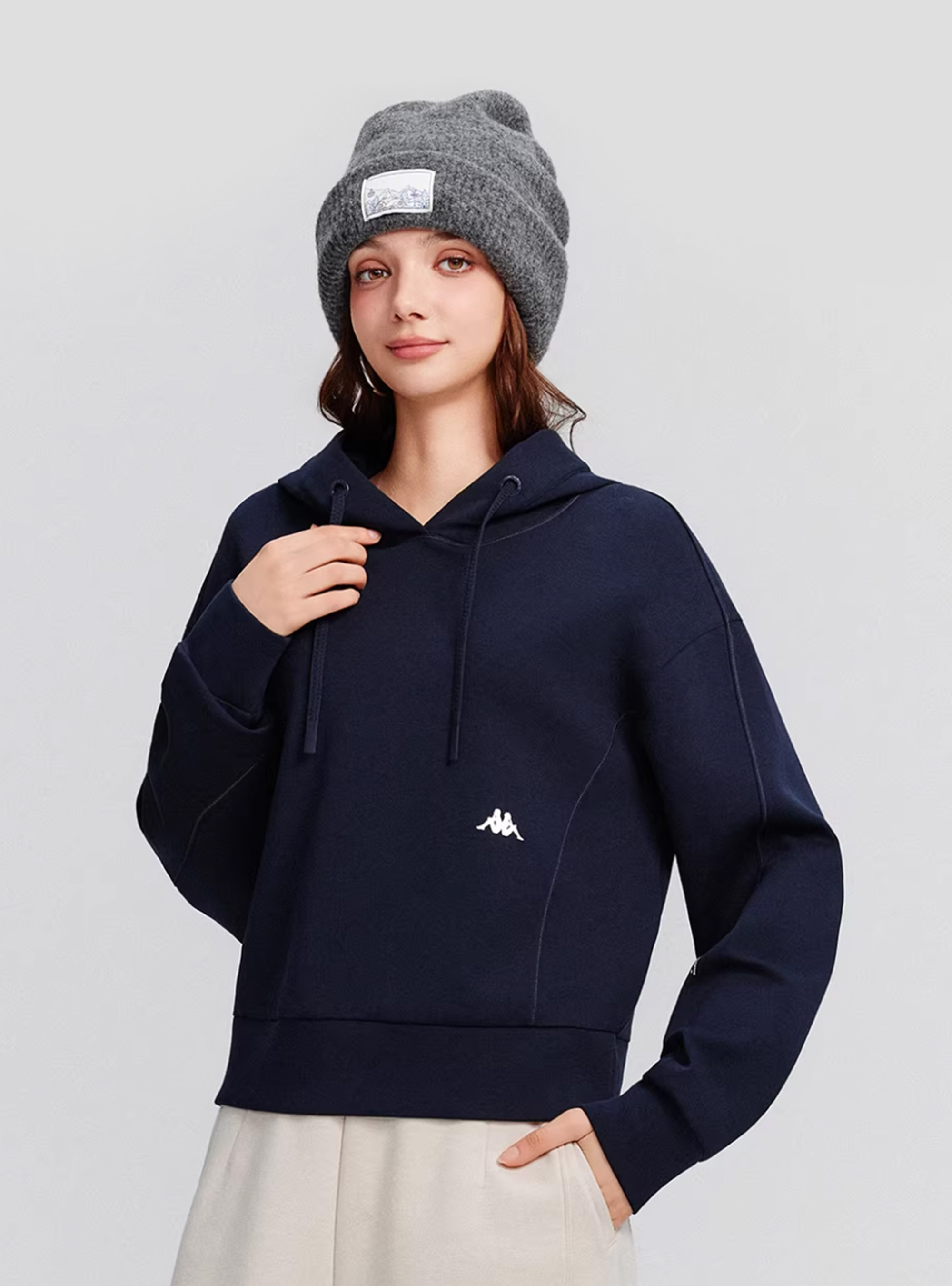 女款 空氣棉短版連帽上衣