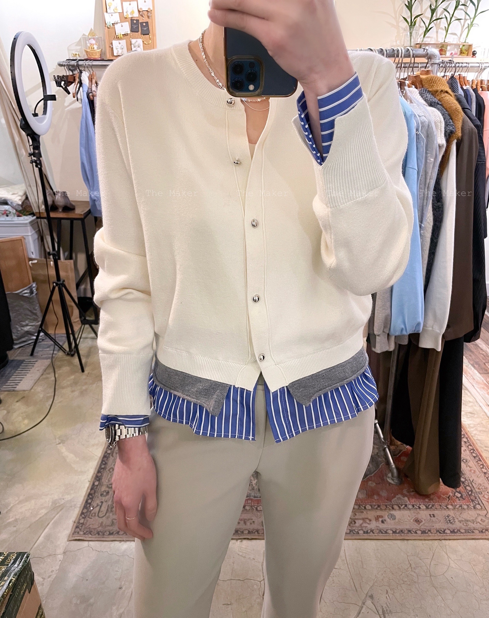 💙 層次感拼料Cardigan 🖤