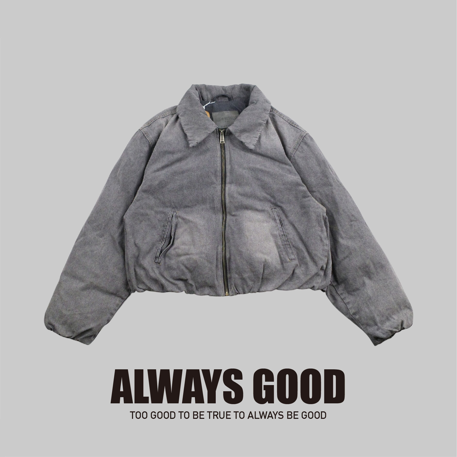 『Always_Good』復古 短版 鋪棉 工裝 外套
