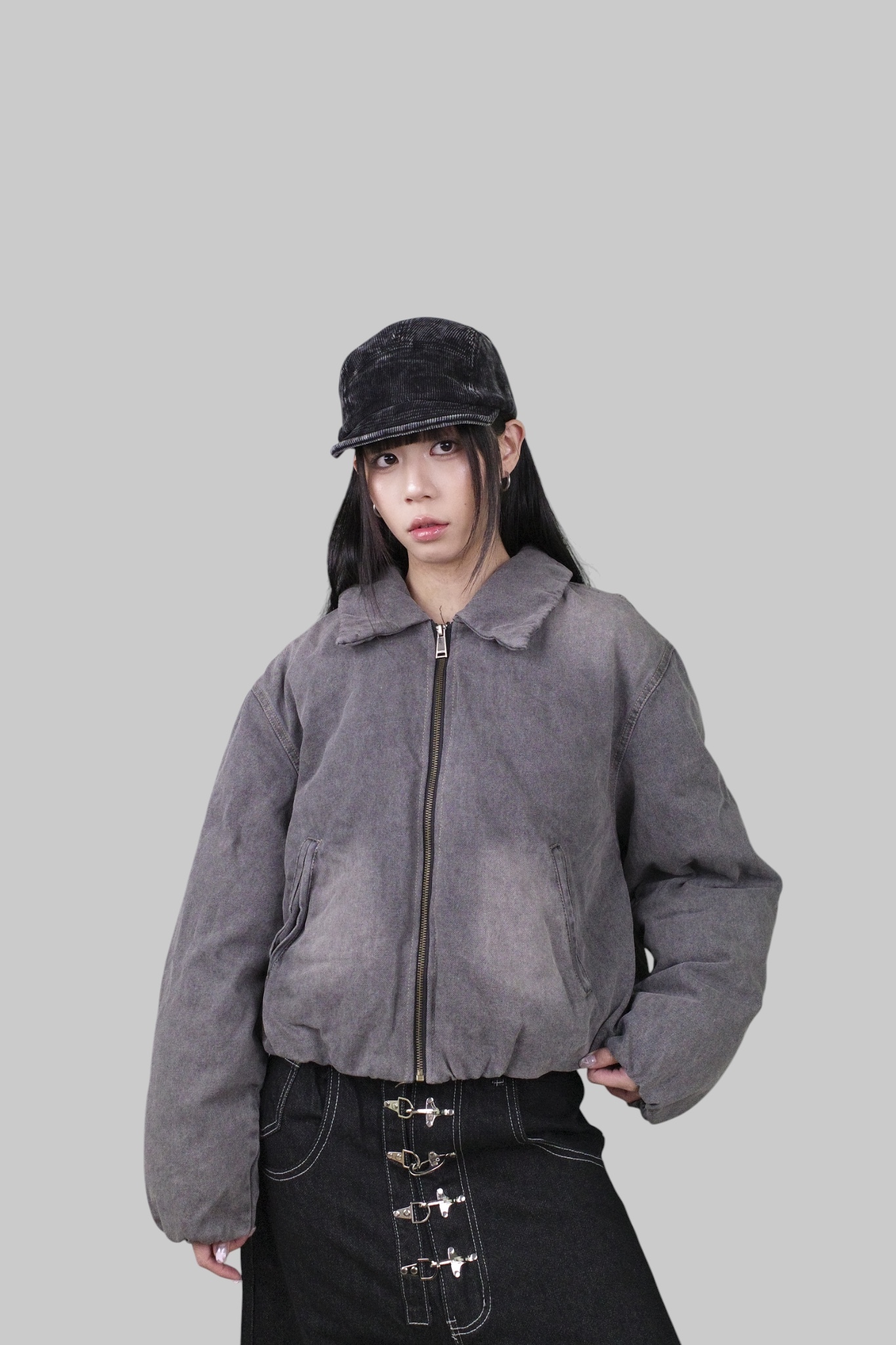 『Always_Good』復古 短版 鋪棉 工裝 外套