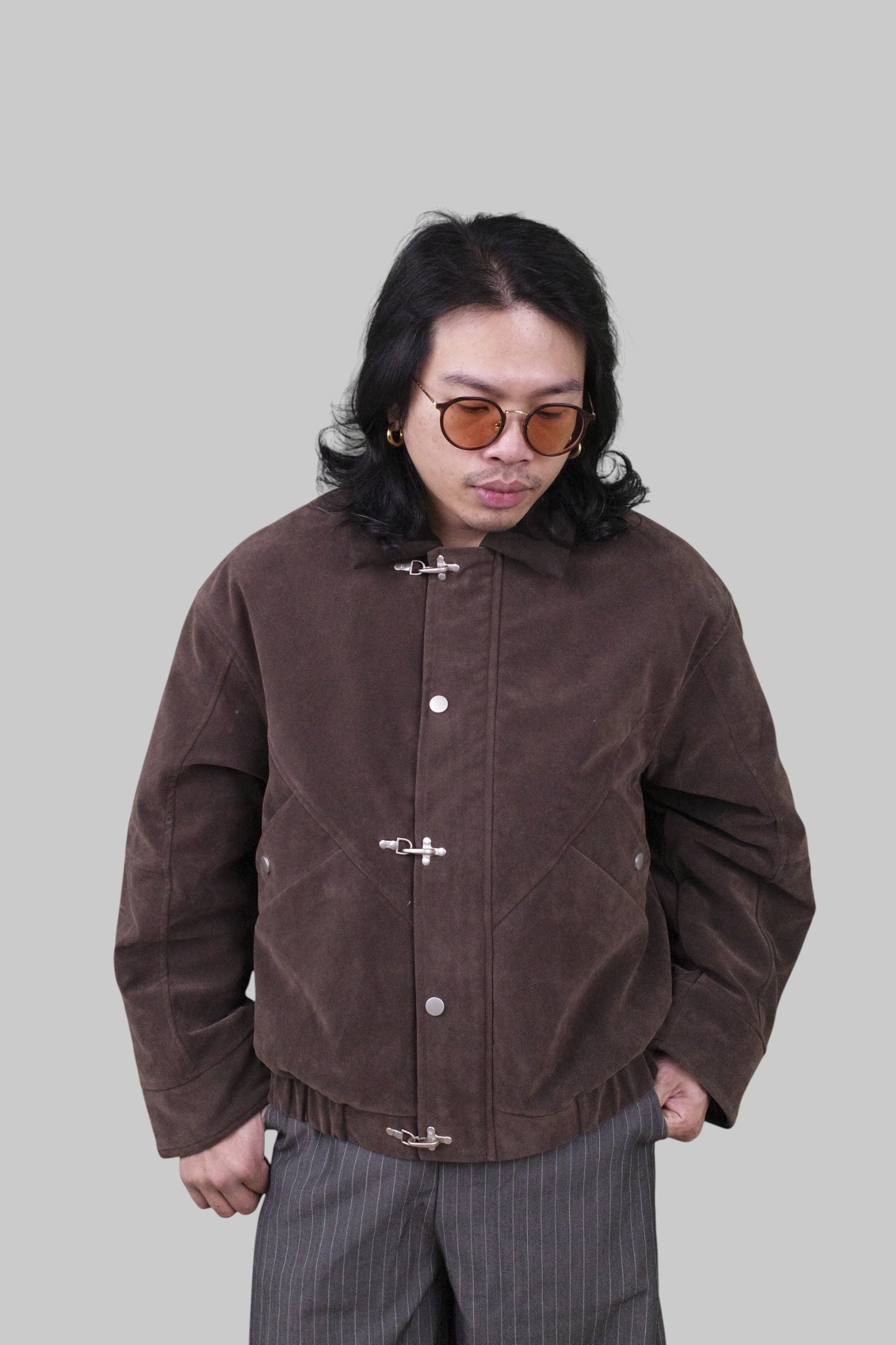 『Always_Good』解構 拼接 消防扣 麂皮 鋪棉 外套