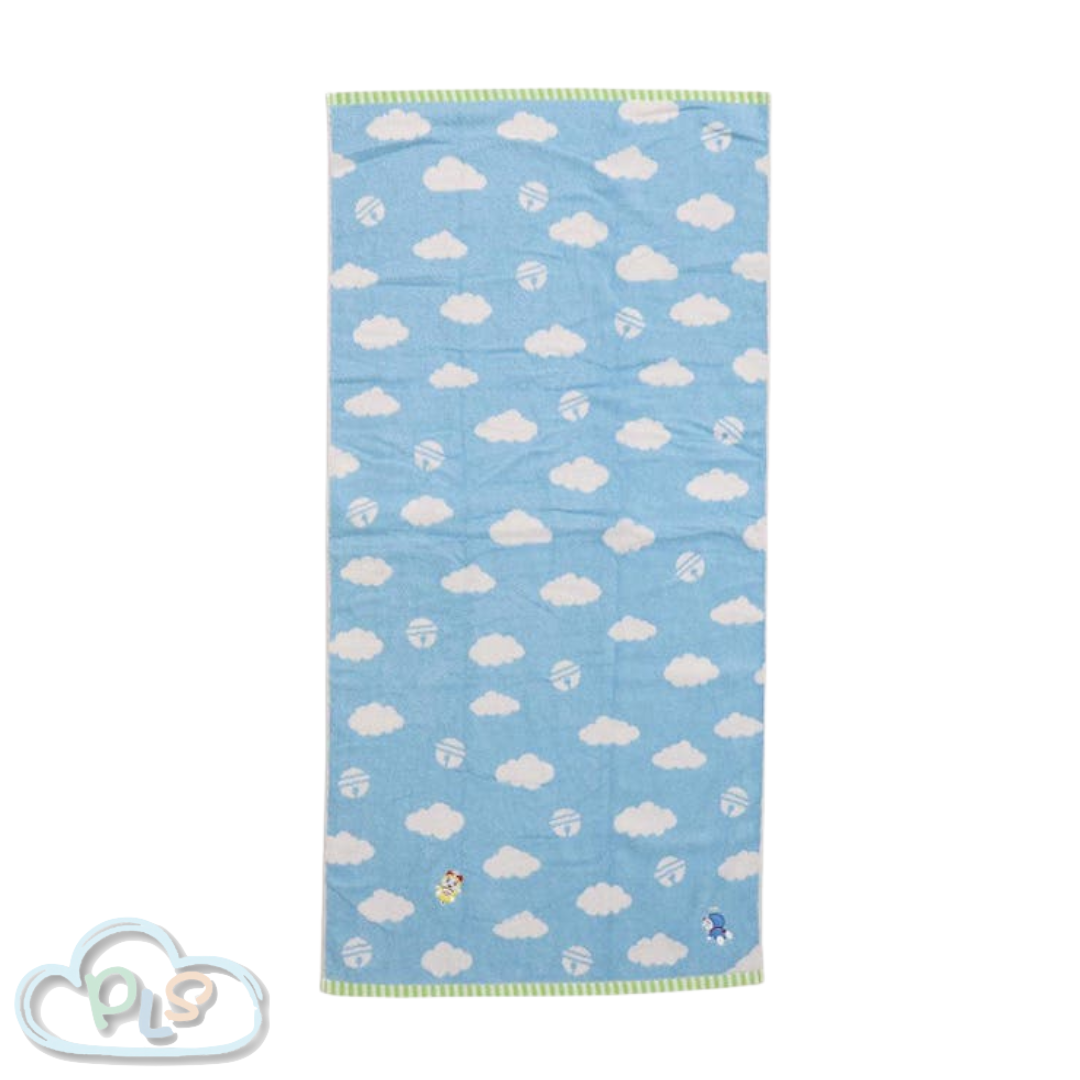 現貨 蓬鬆棉質毛巾 100x120cm 多啦A夢 Mirai 藍色 #22941-1