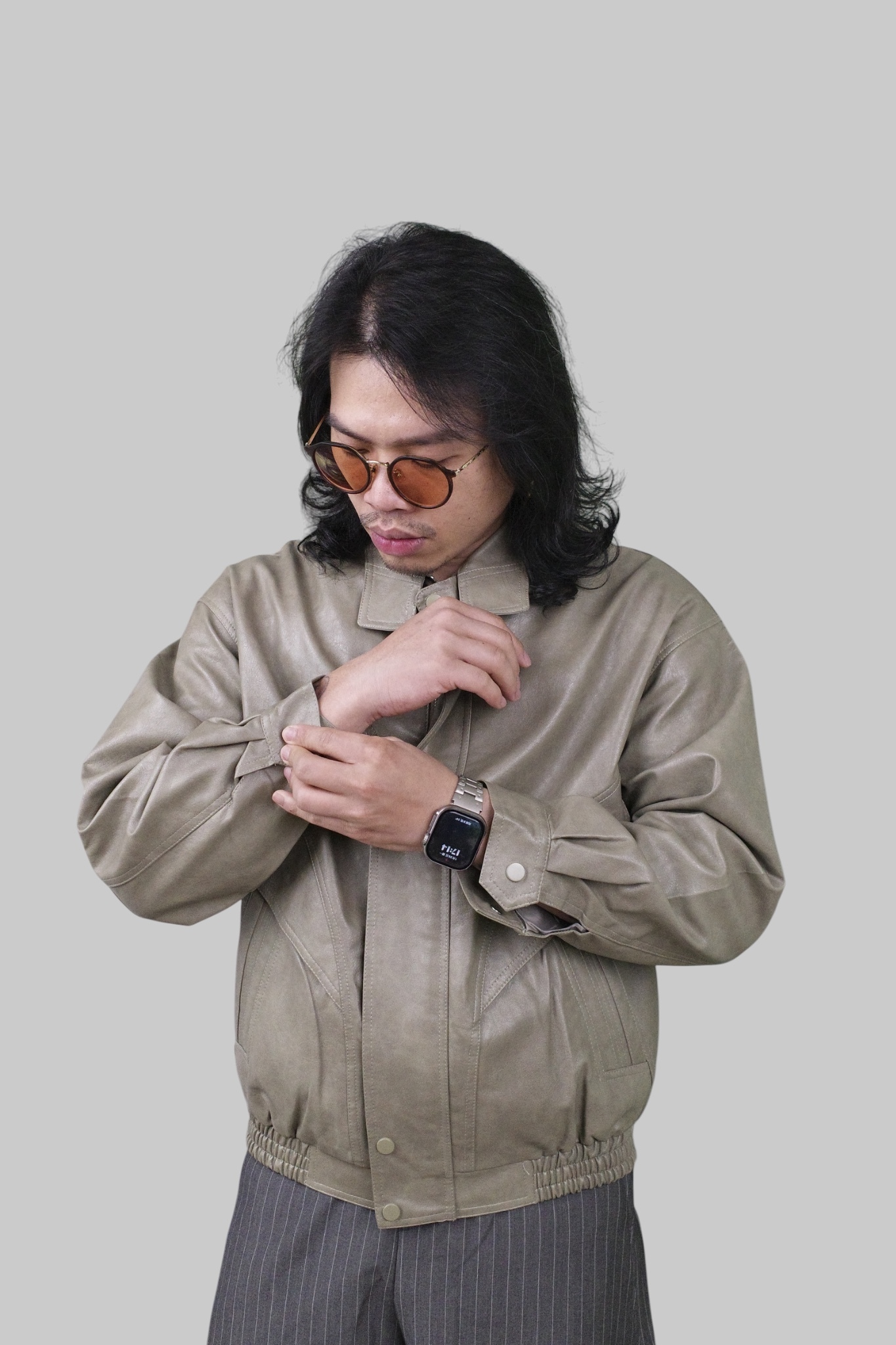 『Always_Good』解構 短版 立領 皮衣 外套