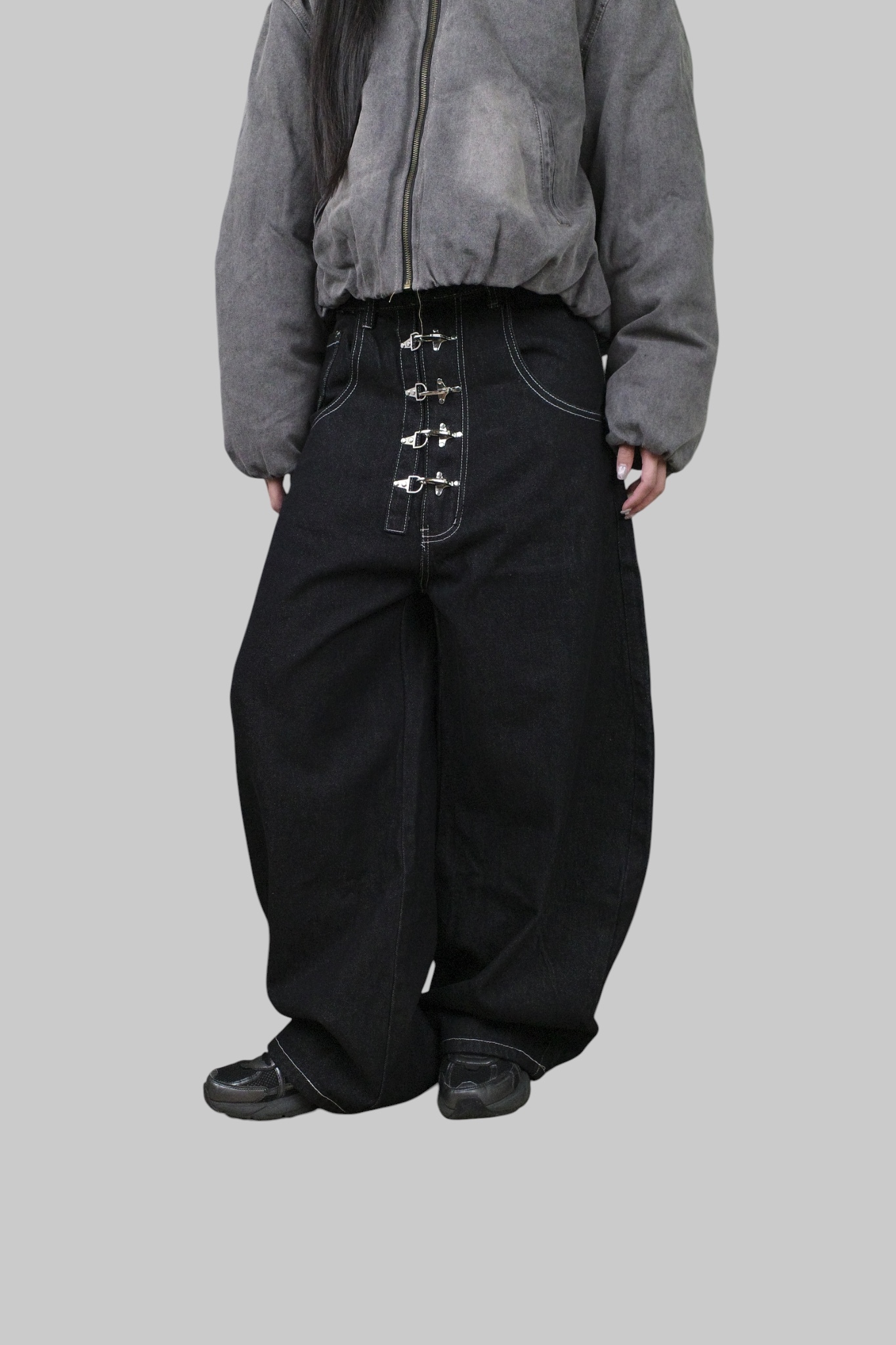 『Always_Good』排扣 彎刀 牛仔 長褲