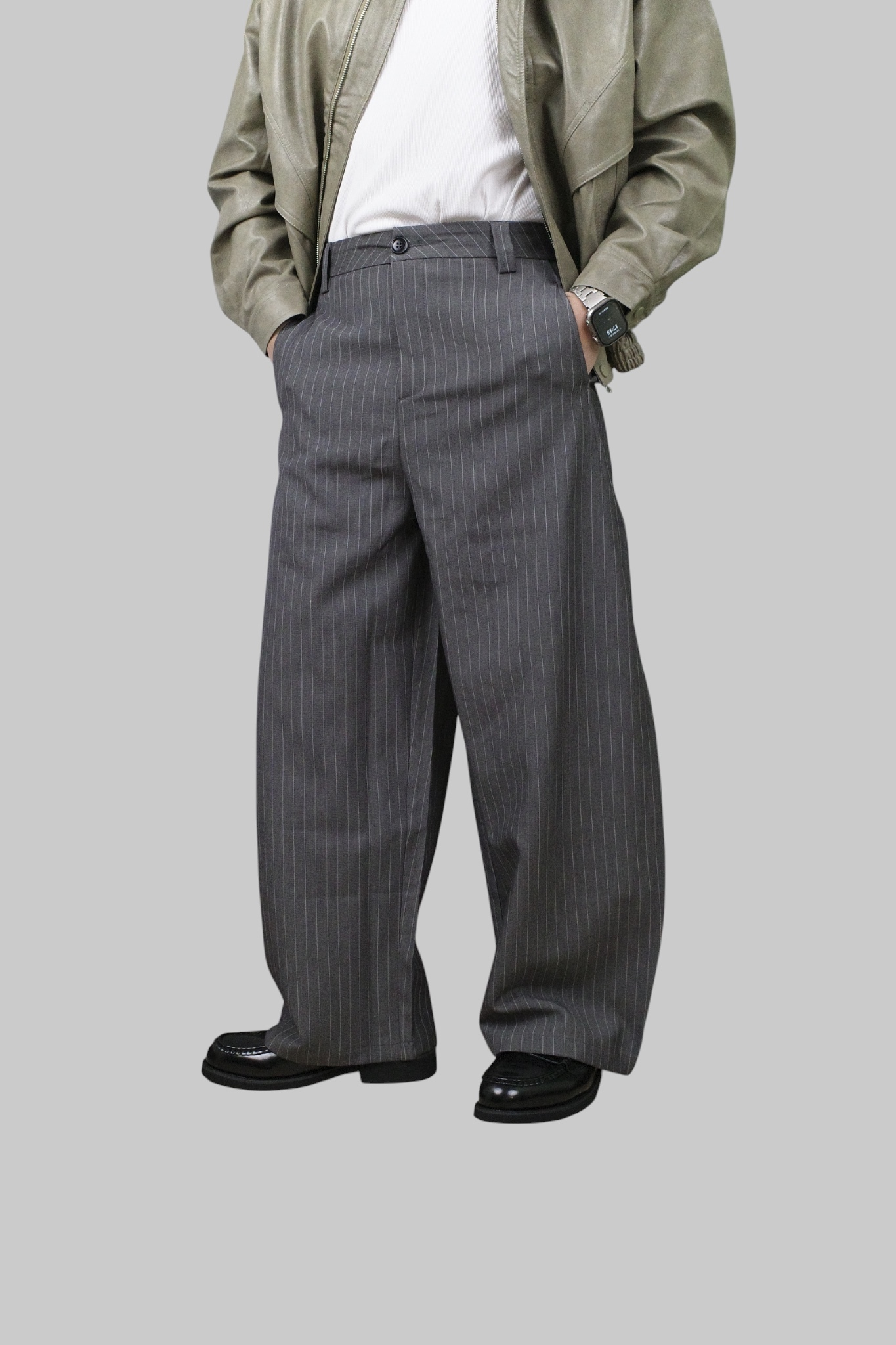 『Always_Good』直條紋 皺褶 顯瘦 西裝褲