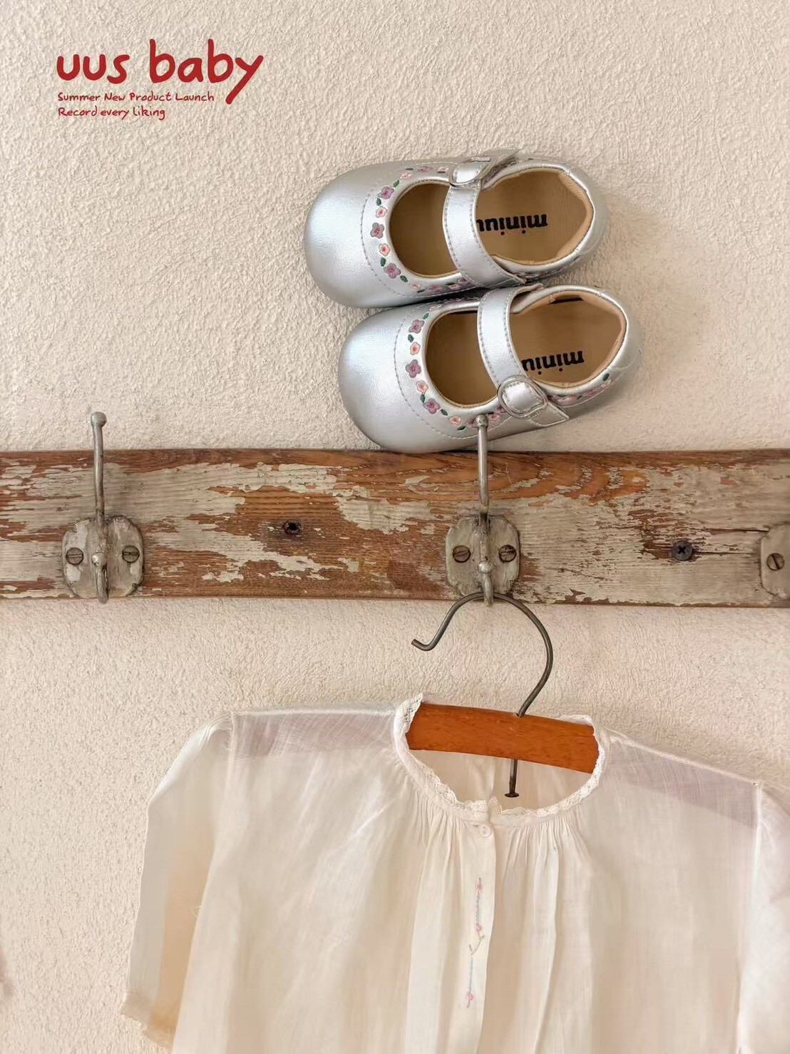 春日小花小羊皮銀鞋