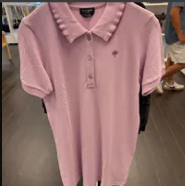 [S] KATE SPADE LIGHT BERRY BLOSSOM RUFFLE LOGO POLO DRESS, KL559-LIGHT BERRY BLOSSOM (SKS1712)