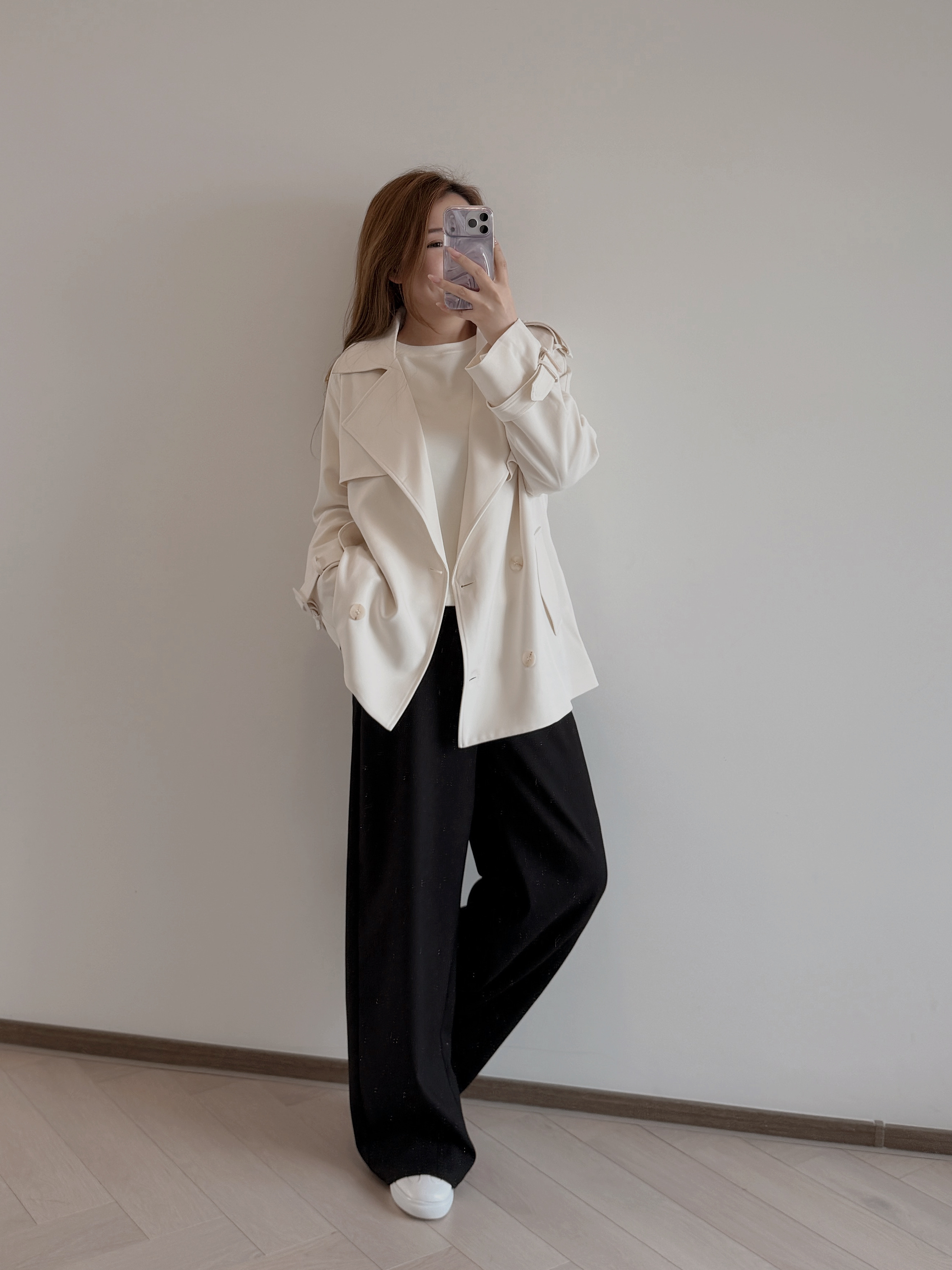 7289 黑色極軟闊腳褲