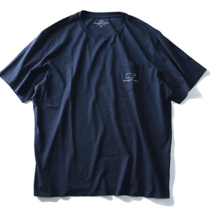 [S] VINEYARD VINES BLUE BLAZER SS VINTAGE WHALE POCKET TEE, 1V0399-406 (SZZ931)