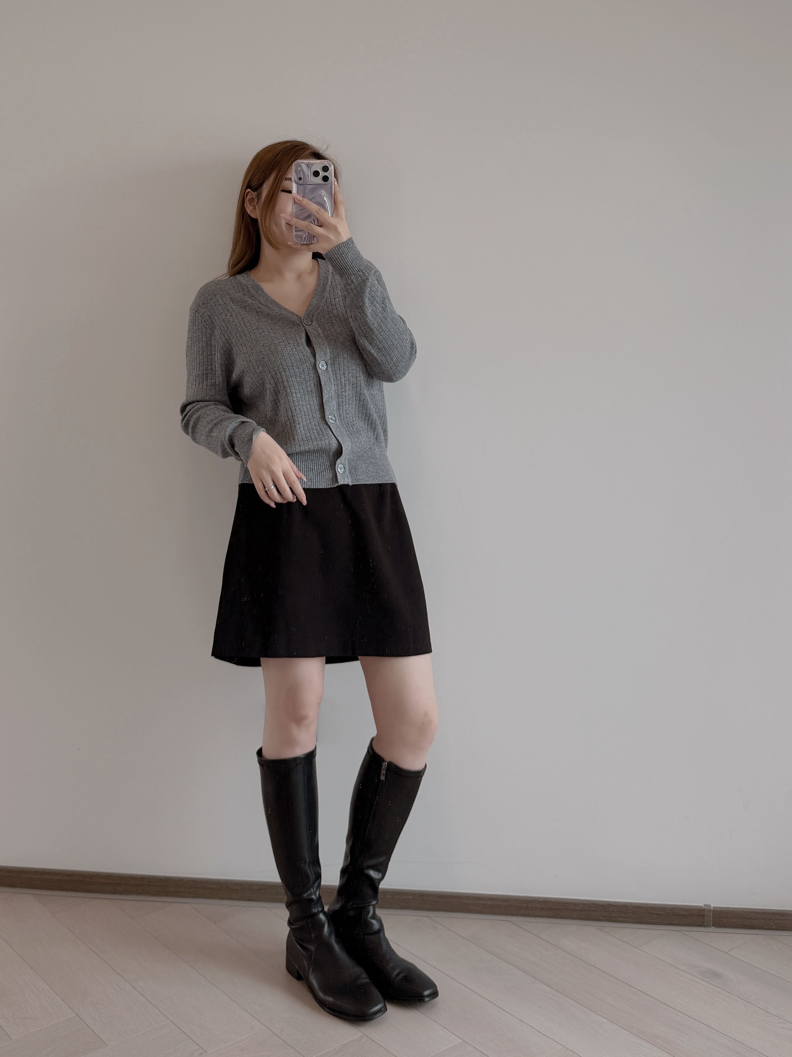 7359 黑色極軟身半身裙