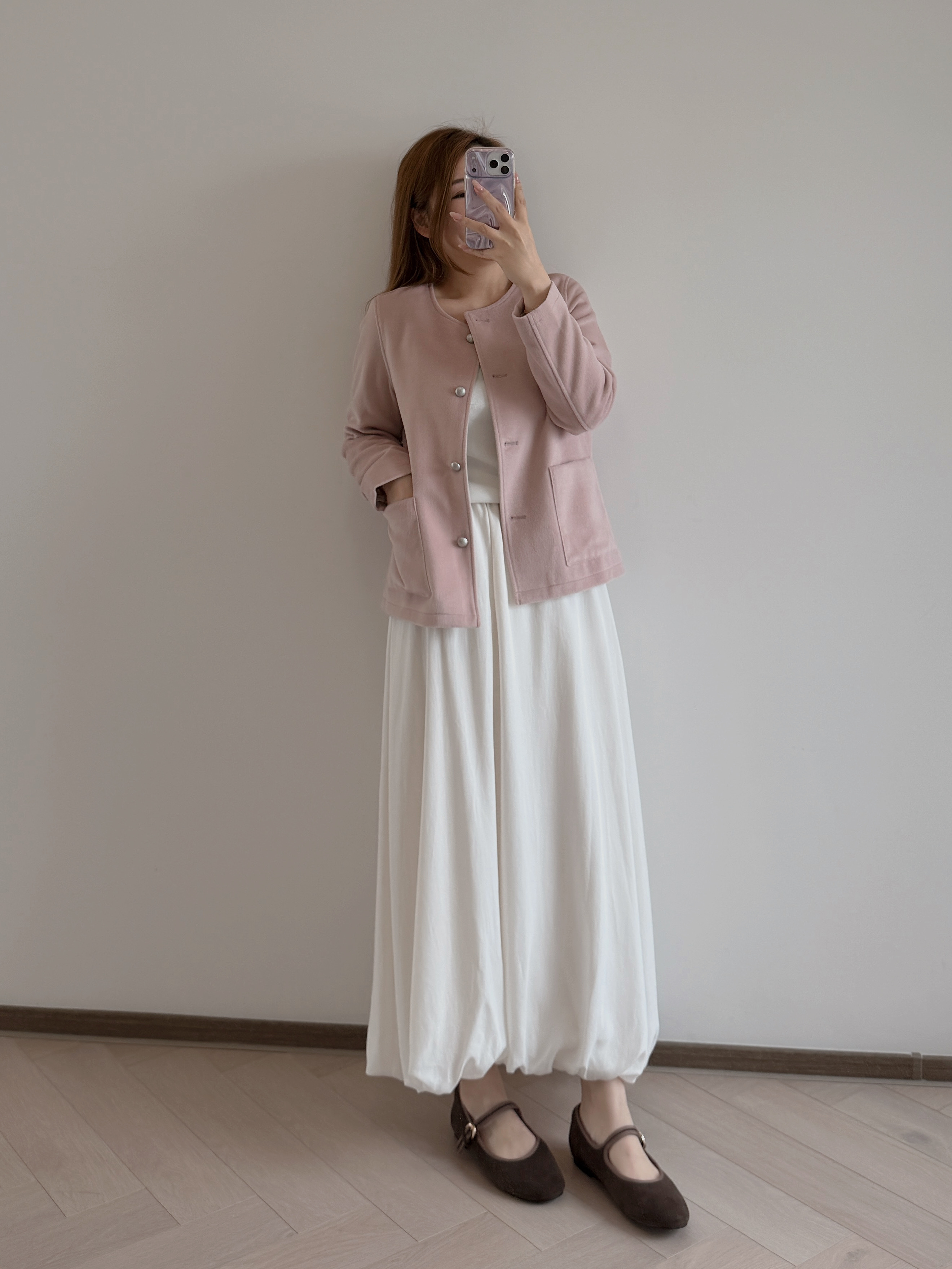 7358 經典款淡粉外套