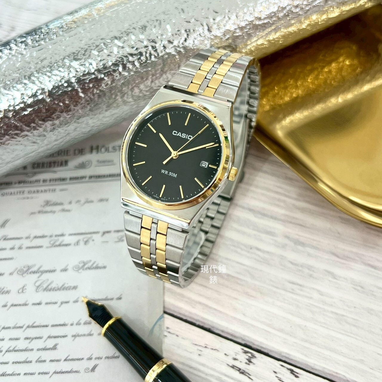 【CASIO 卡西歐】標準型復古設計中性錶MTP-B145SG-1A 35mm 現代鐘錶