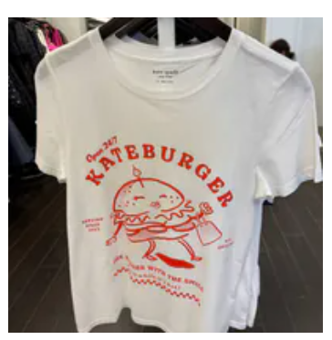 [S] KATE SPADE FRESH WHITE KATE BURGER TEE, KL556-FRESH WHITE (SKS1714)