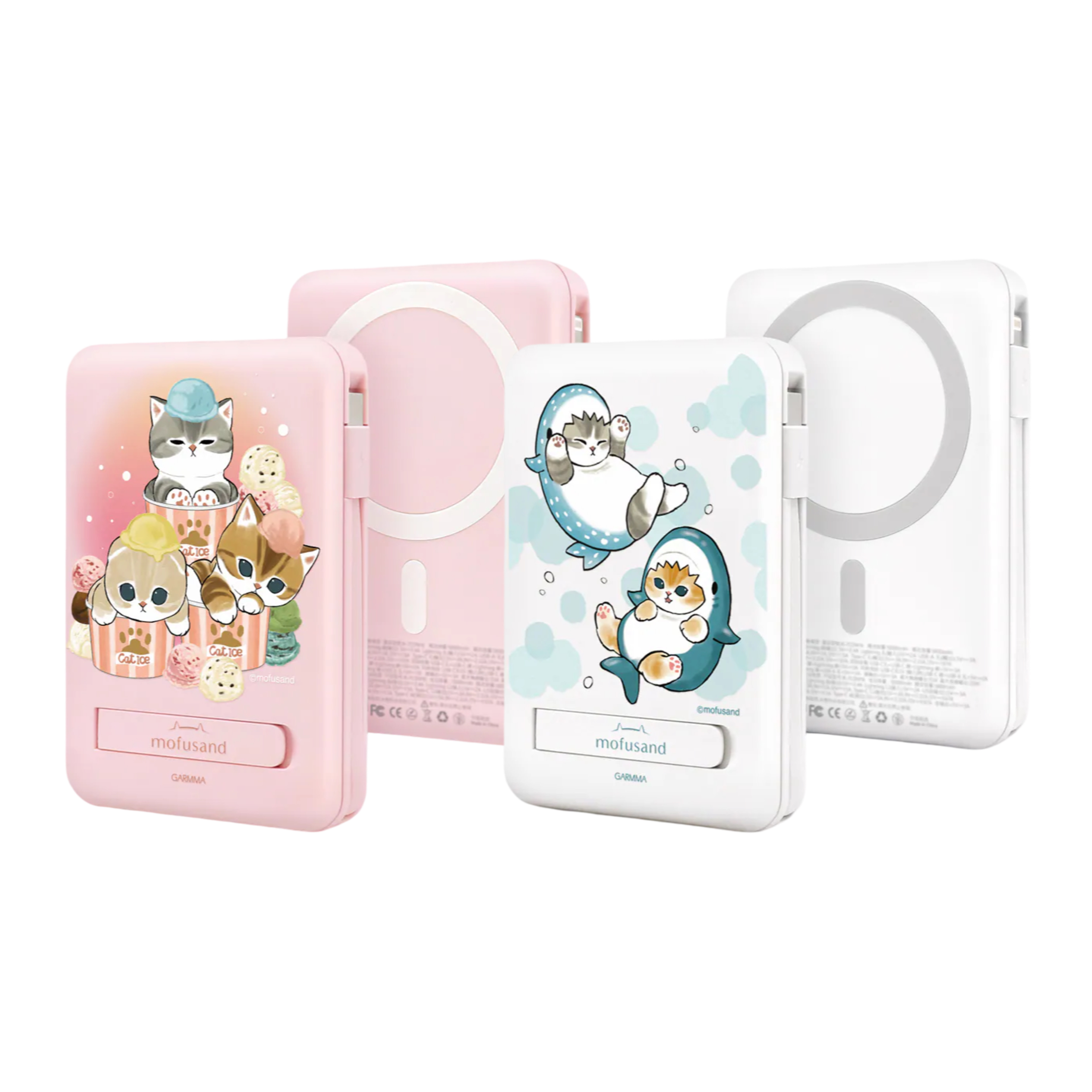 Garmma Mofusand 10000 系列磁吸帶線五合一行動電源（CCC 認證）