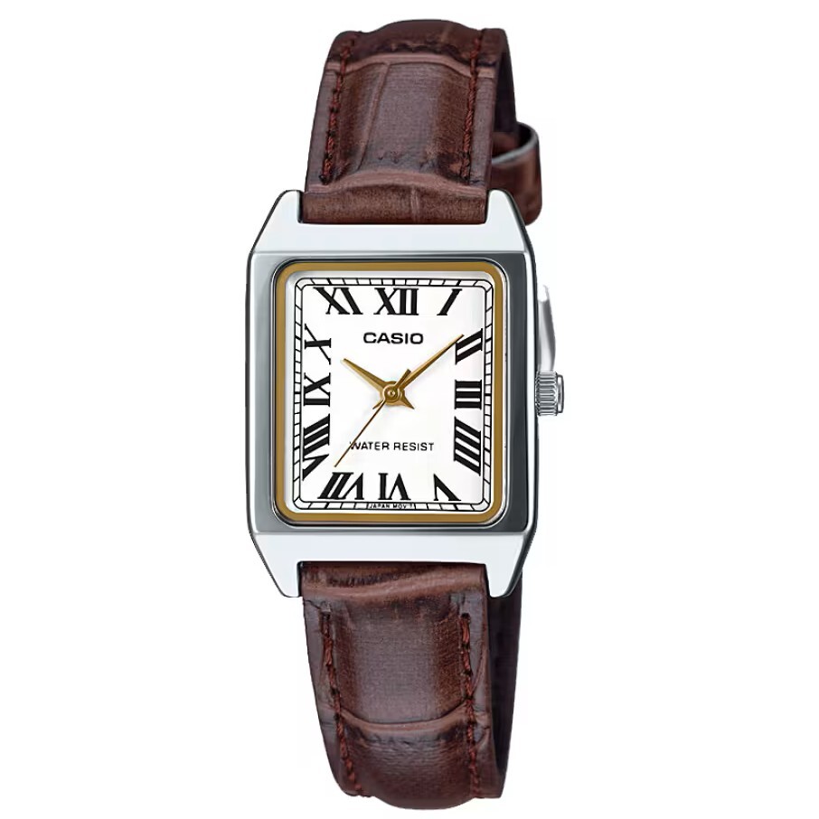 【CASIO 卡西歐】文青時尚 復古簡約 無字羅馬字 方形指針 小款對錶 女錶 LTP-V007L