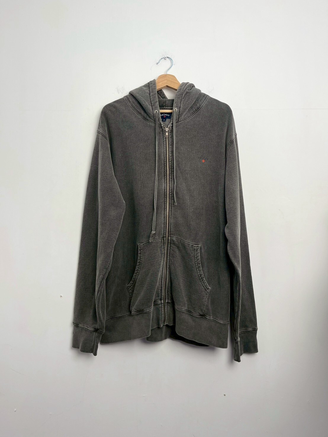 NOAH Washed Zip Front Hoodie SIZE XL