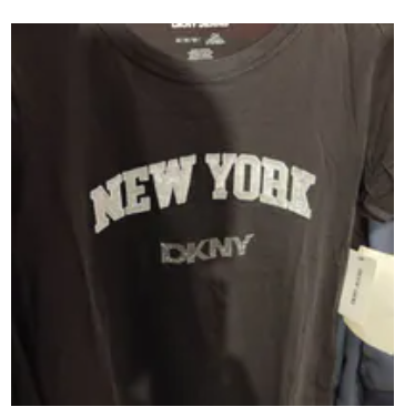 [S] DKNY BLACK/SILVER RHINESTONE STUD LOGO T-SHIRT, DJ5T1435-BSV (SD1681)