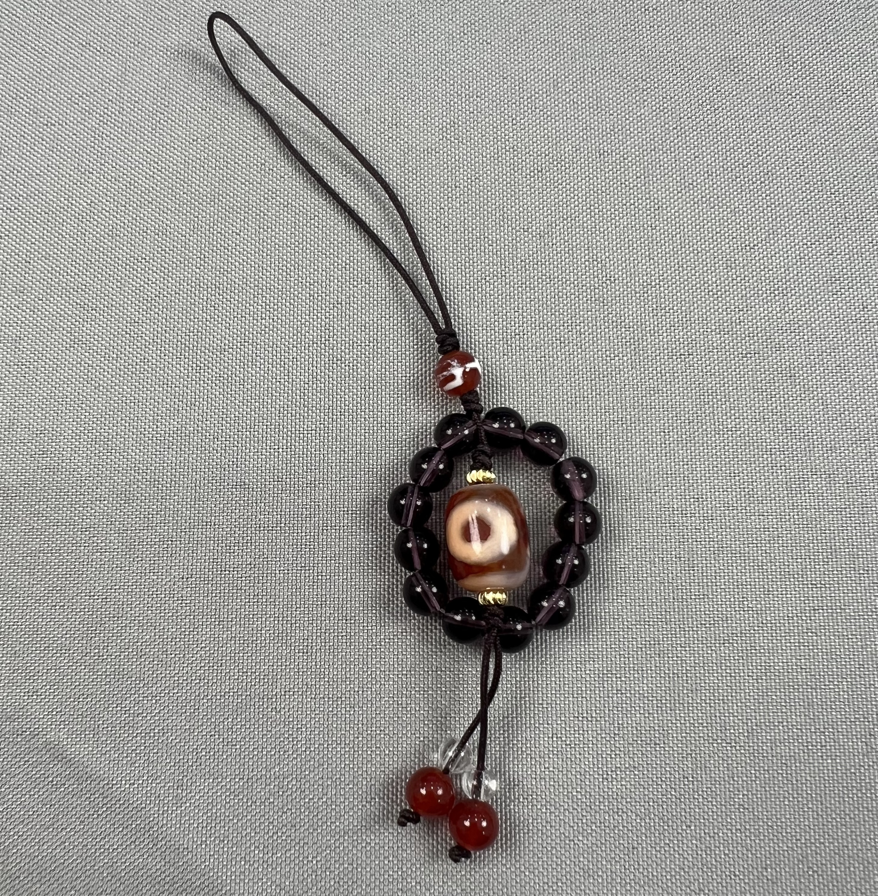 VC062 C62 紅肉二眼水晶手機掛