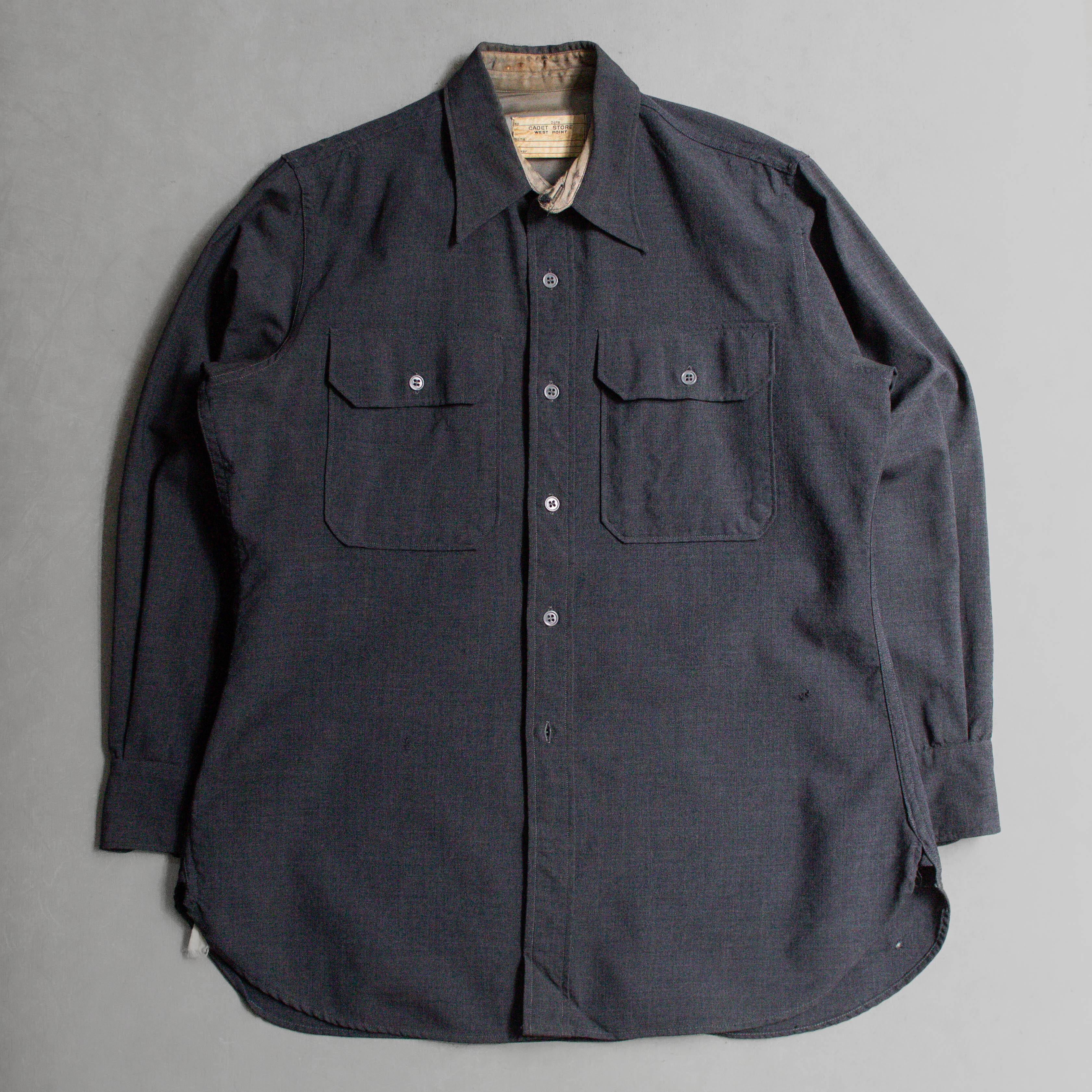 US ARMY WEST POINT CADET SHIRT 美軍 西點軍校 羊毛 灰色 制服 軍襯衫 b