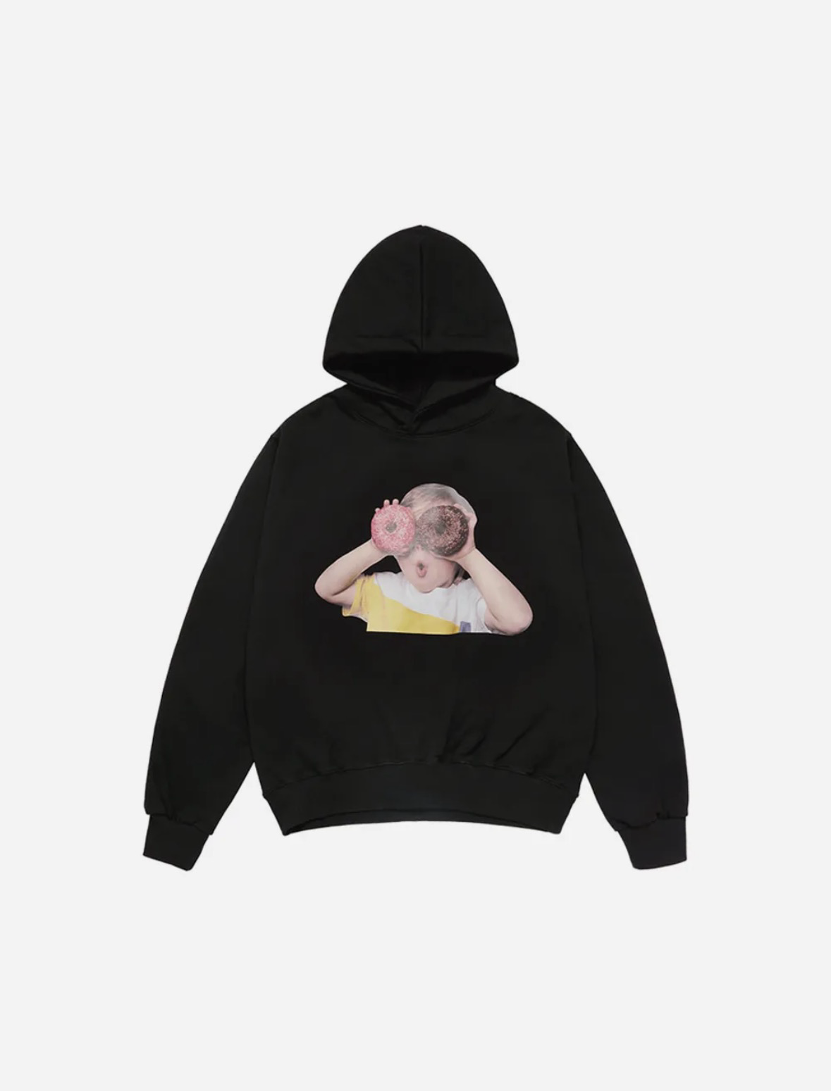 [ ADLV ] 全新 ADLV 嬰兒臉甜甜圈 1 號黑色連帽T