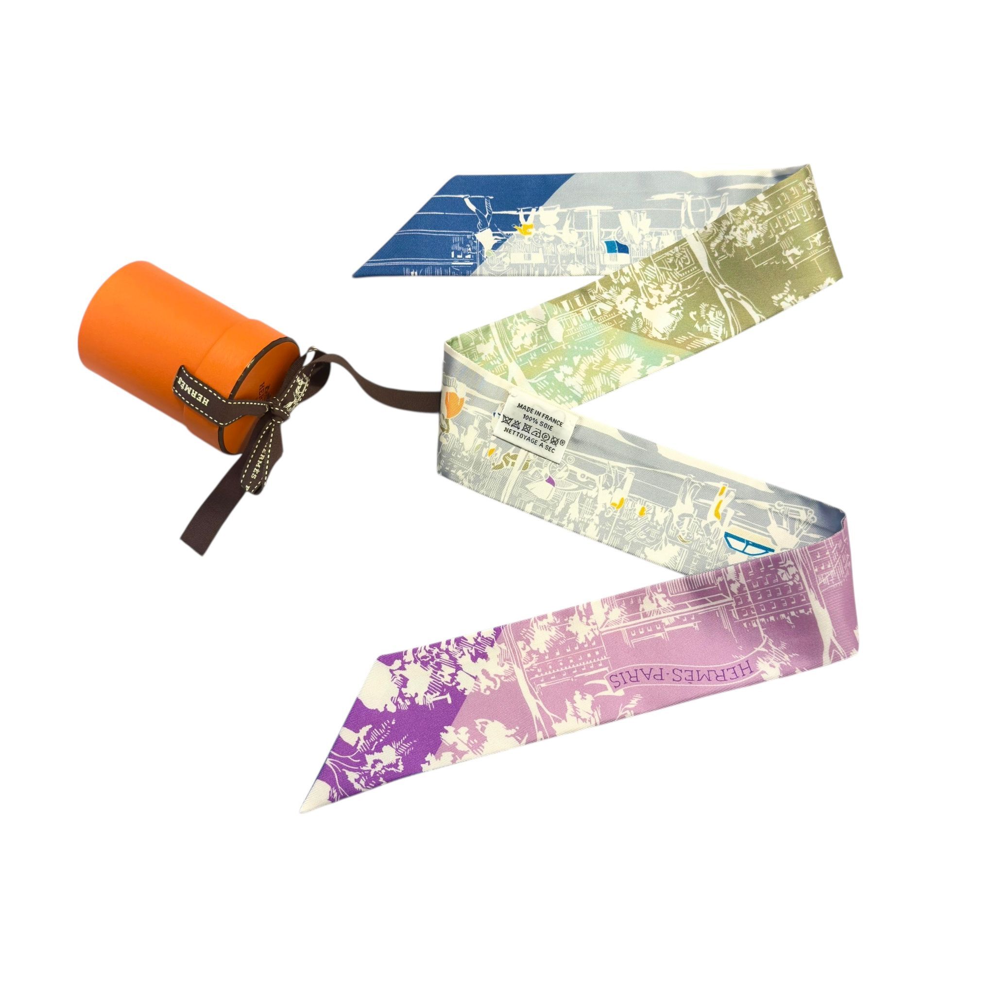 全新HERMES TWILLY A I OMBRE DES DOULEVARDS  綠/紫/藍 H062910S 02 #BRAND NEW #香榭站正品