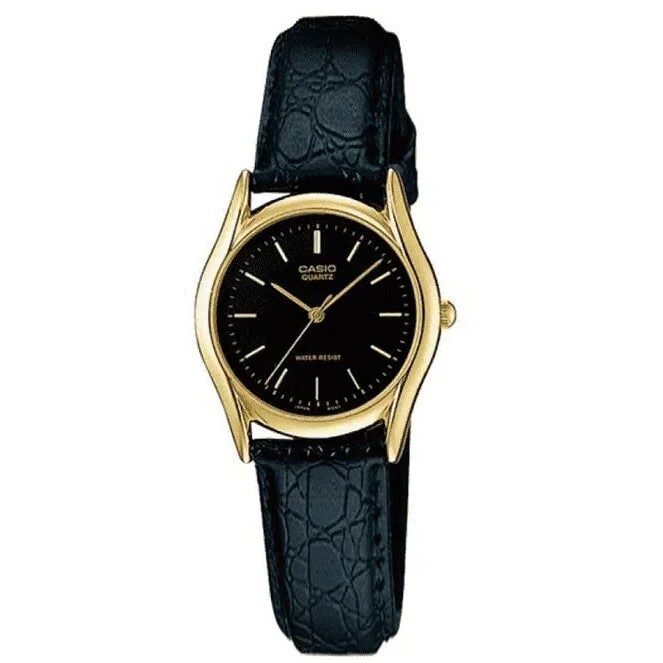 【CASIO 卡西歐】金框錶 簡約女錶 皮帶錶 女錶 手錶 LTP-1094Q