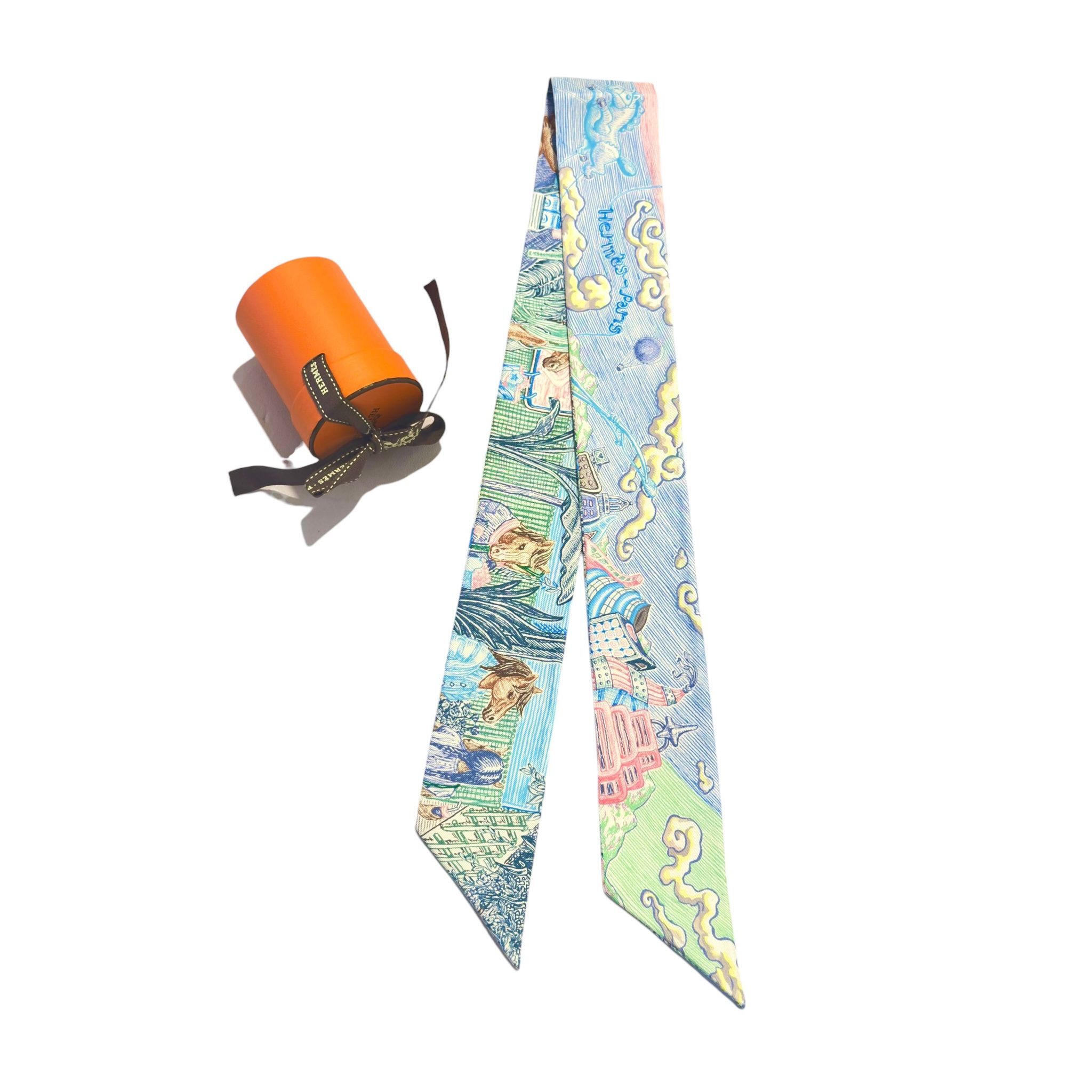 全新HERMES TWILLY CITY OF LIGHT 藍/綠/粉 H064103S 10 #BRAND NEW #香榭站正品