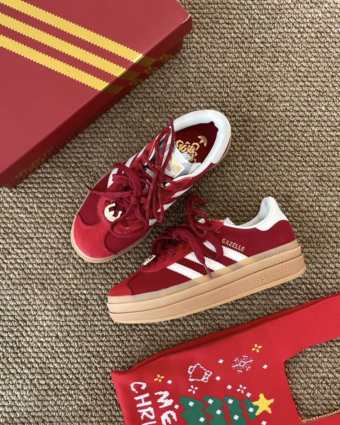 Adidas CNY Gazelle Bold 馬年限定 厚底 增高 紅