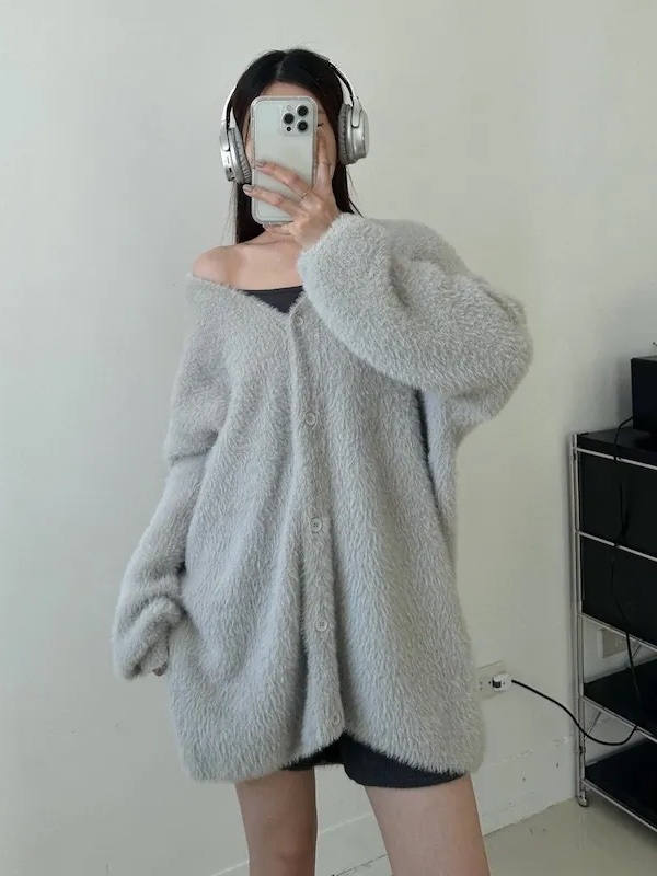 仙女水貂毛長版上衣