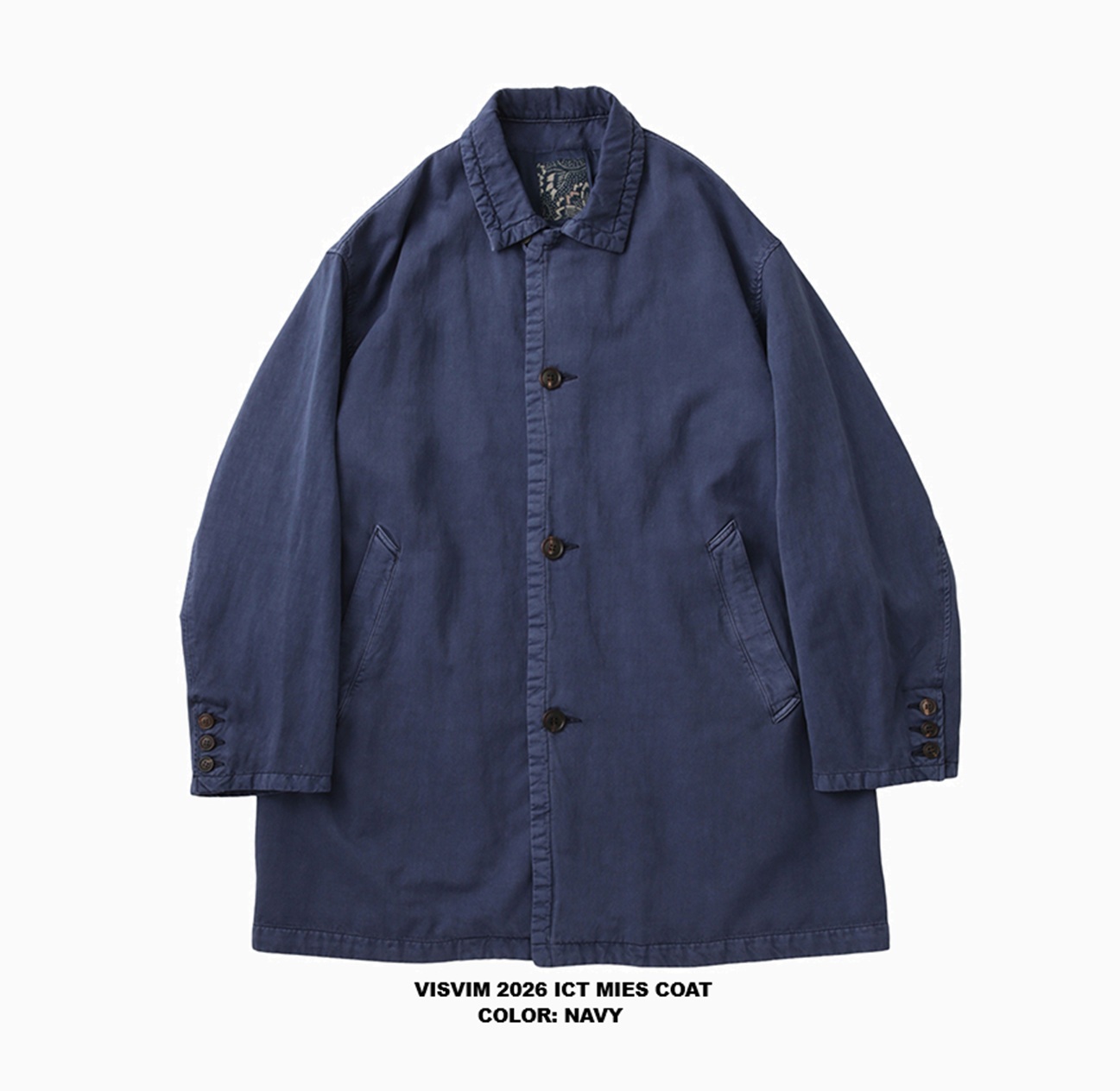 VISVIM ICT 2026 S/S MIES COAT - NAVY PRE ORDER ITEM (預訂中)