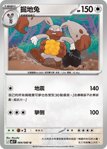 【M3F 064/080 U】掘地兔 U