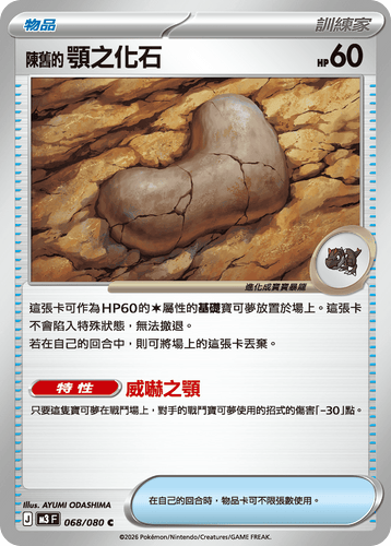 【M3F 068/080 C】陳舊的顎之化石 C