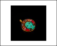 0206XZB09-雪堆白唐卡-18K绿度母药师双面卡（B9）