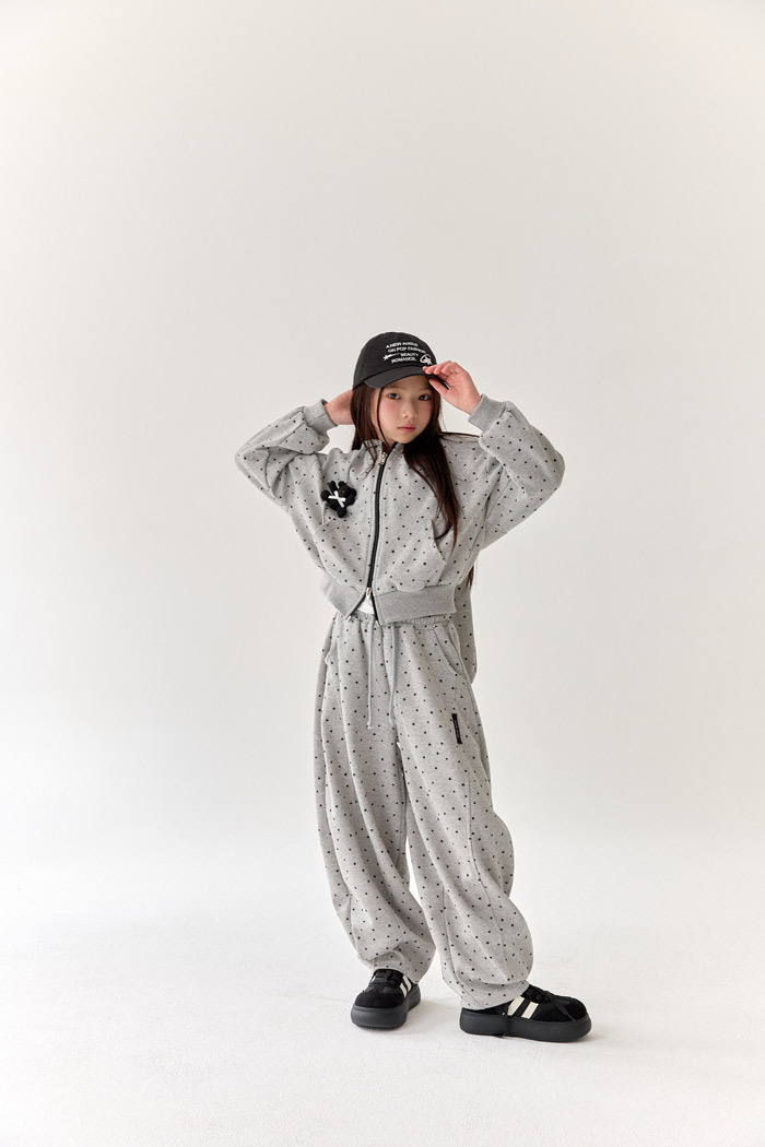 正韓春Lilas 兔耳朵點點拉鍊外套