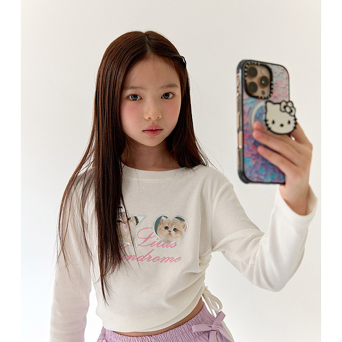 正韓春Lilas 療癒小貓短版上衣