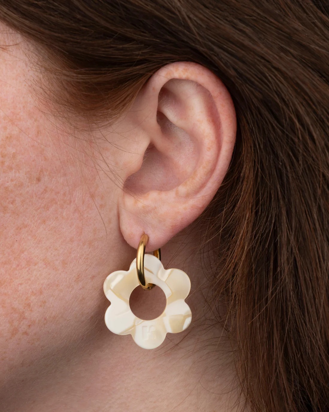 Kurage Ginza Earrings MAXI FLEURETTE - Nude