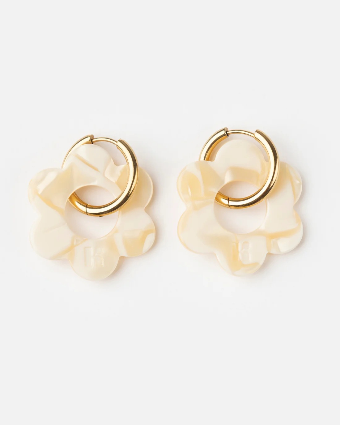 Kurage Ginza Earrings MAXI FLEURETTE - Nude