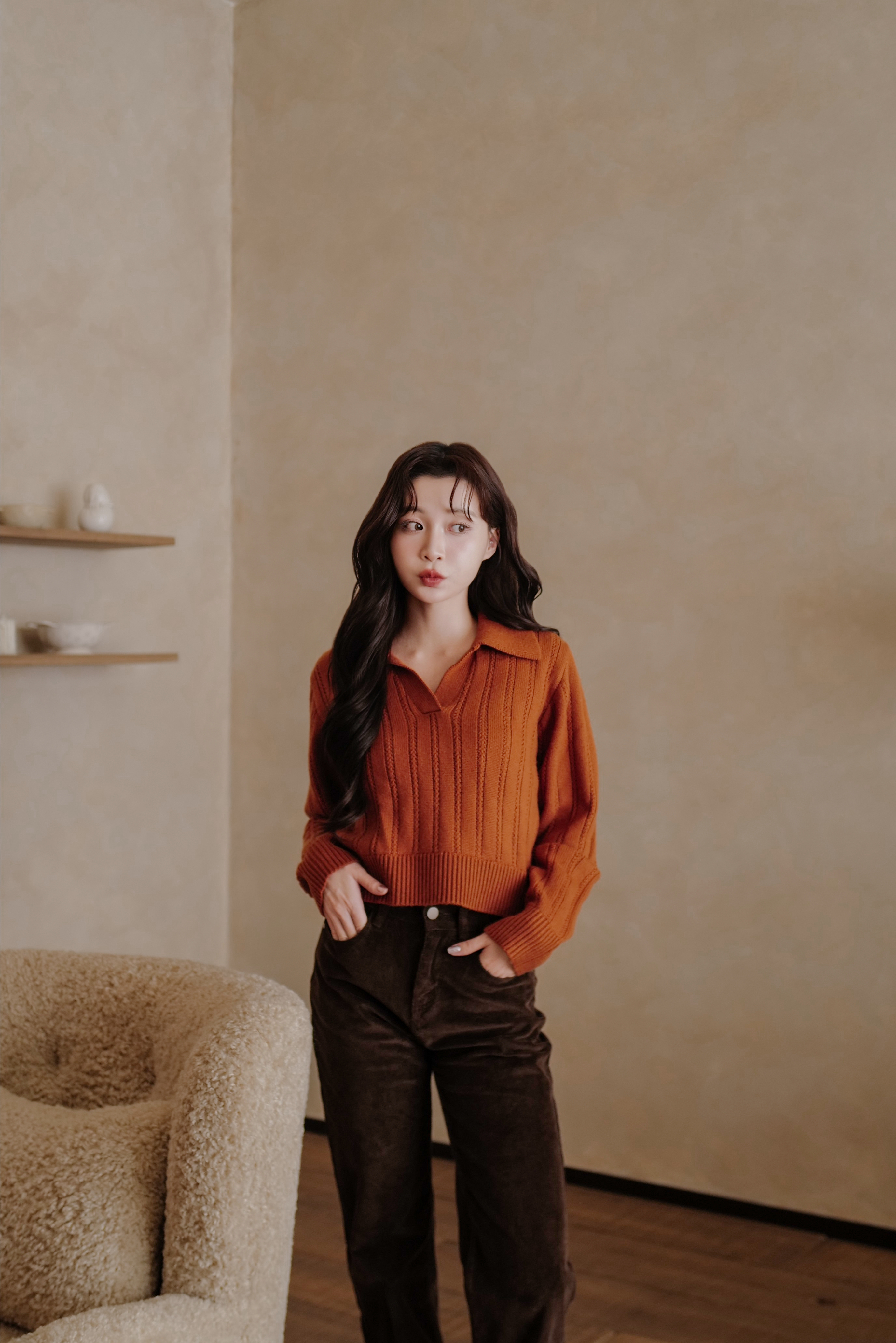 大橘大利羊毛混紡Polo