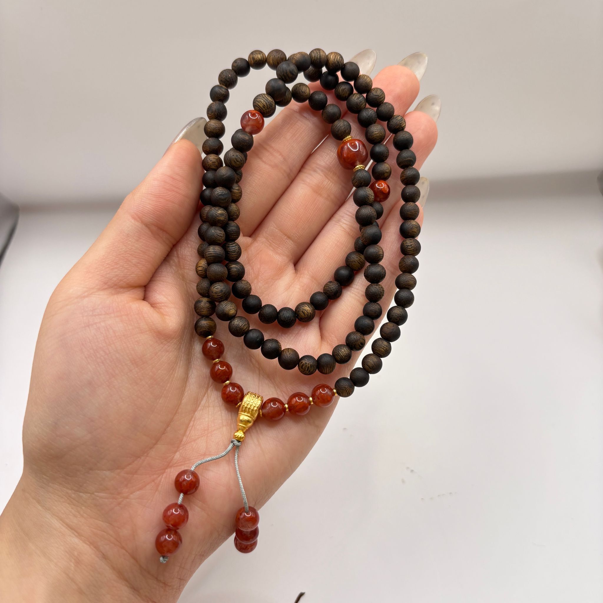 AB260205-S35-99分紫棋沉香南紅圓珠多圈(一物一證書)(已包集體龍虎山開光，4月頭到貨，只限尖沙咀門店自取）