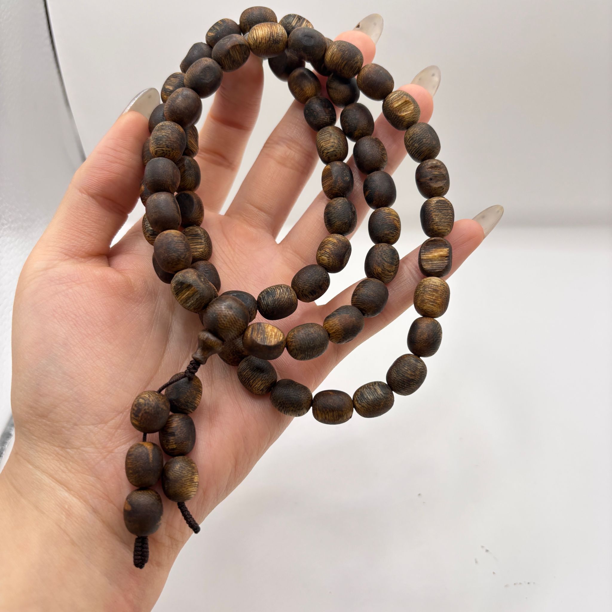 AB260205-S39-紫棋+黑棋沉香素 樹心留疤多圈 9mm(一物一證書)(已包集體龍虎山開光，4月頭到貨，只限尖沙咀門店自取）