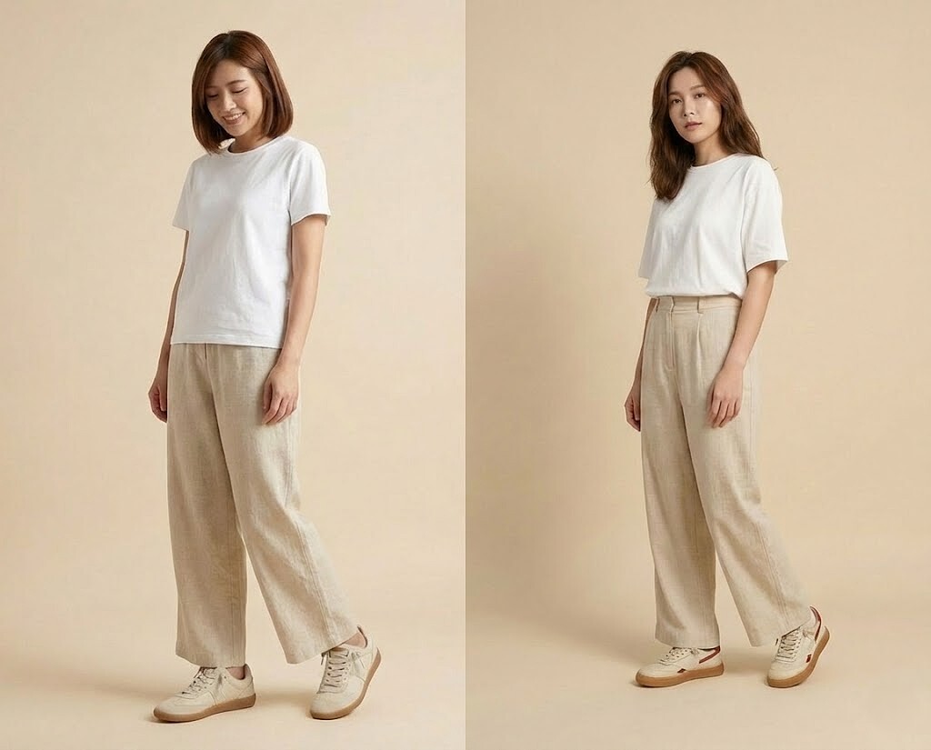 Sanly Joy艾蜜莉德訓鞋子米色 與南希拼色板鞋 展示夏天穿搭