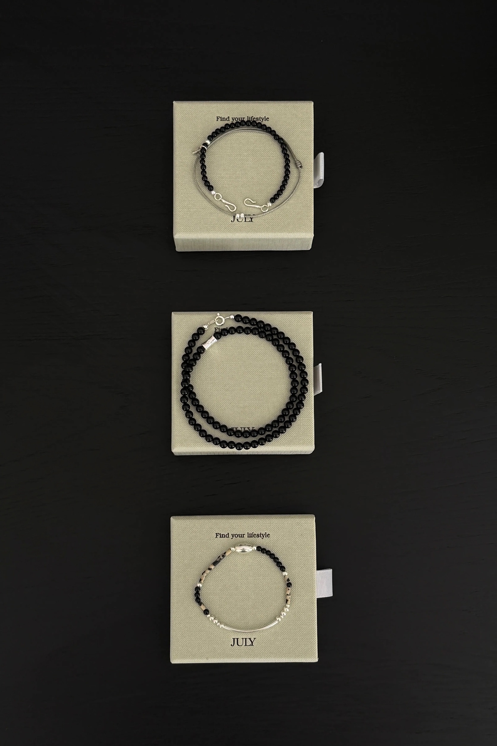 ZHU - 森界｜Onyx & Green Cord Bracelet
