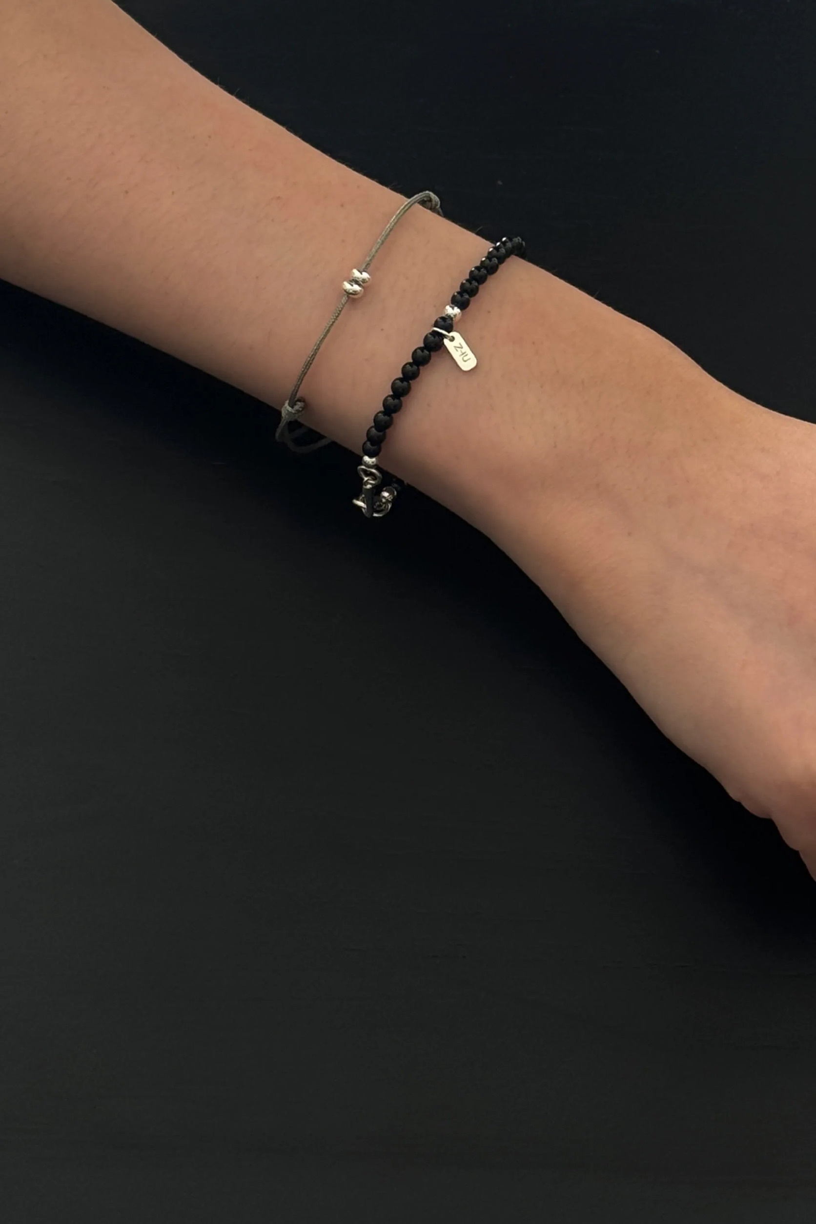 ZHU - 森界｜Onyx & Green Cord Bracelet