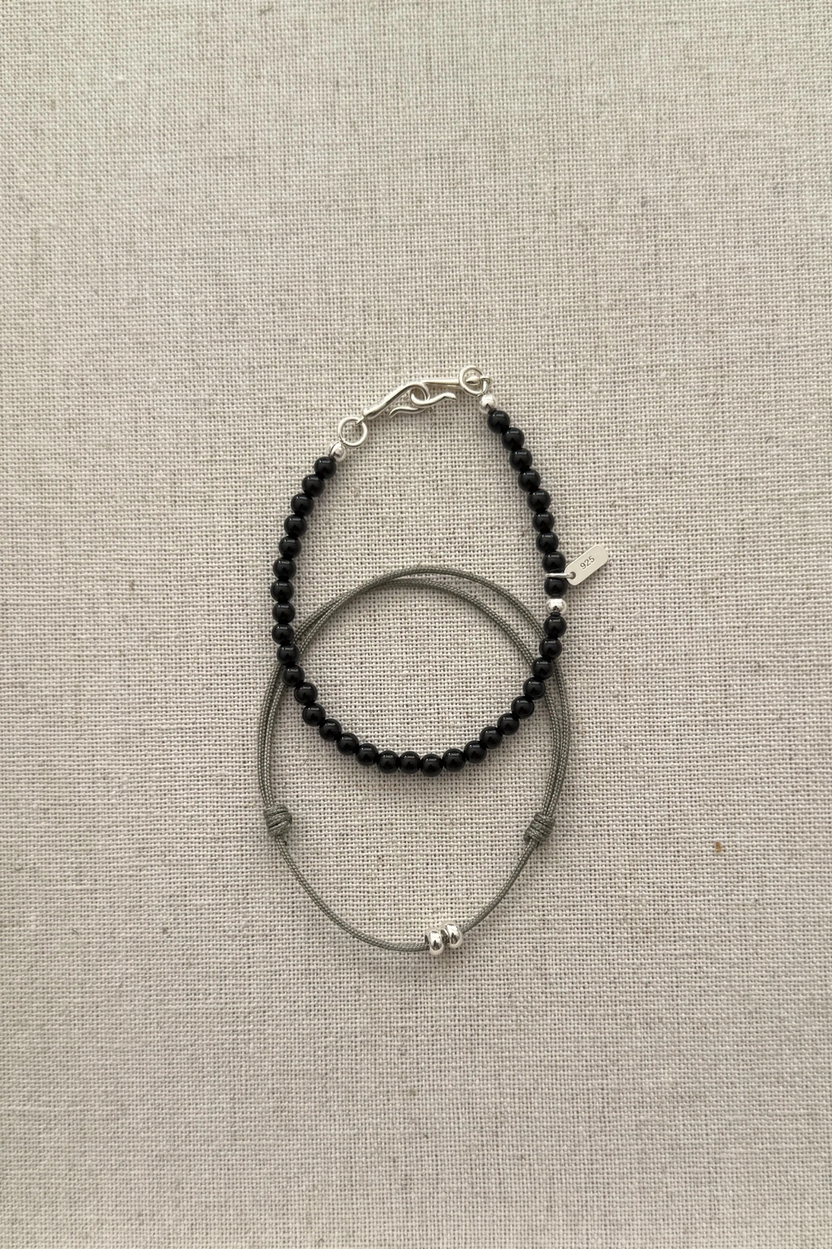 ZHU - 森界｜Onyx & Green Cord Bracelet