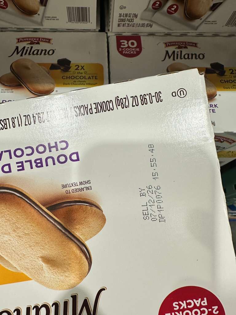 【直播】LX020620 PEPPERIDGE FARMS MILANO 雙層黑朱古力曲奇 (30包裝)