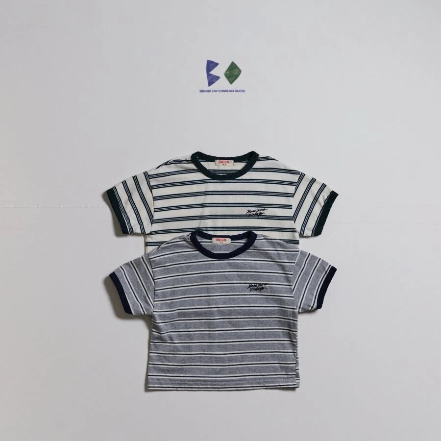 90-160 BN 包邊條紋短袖上衣 2色