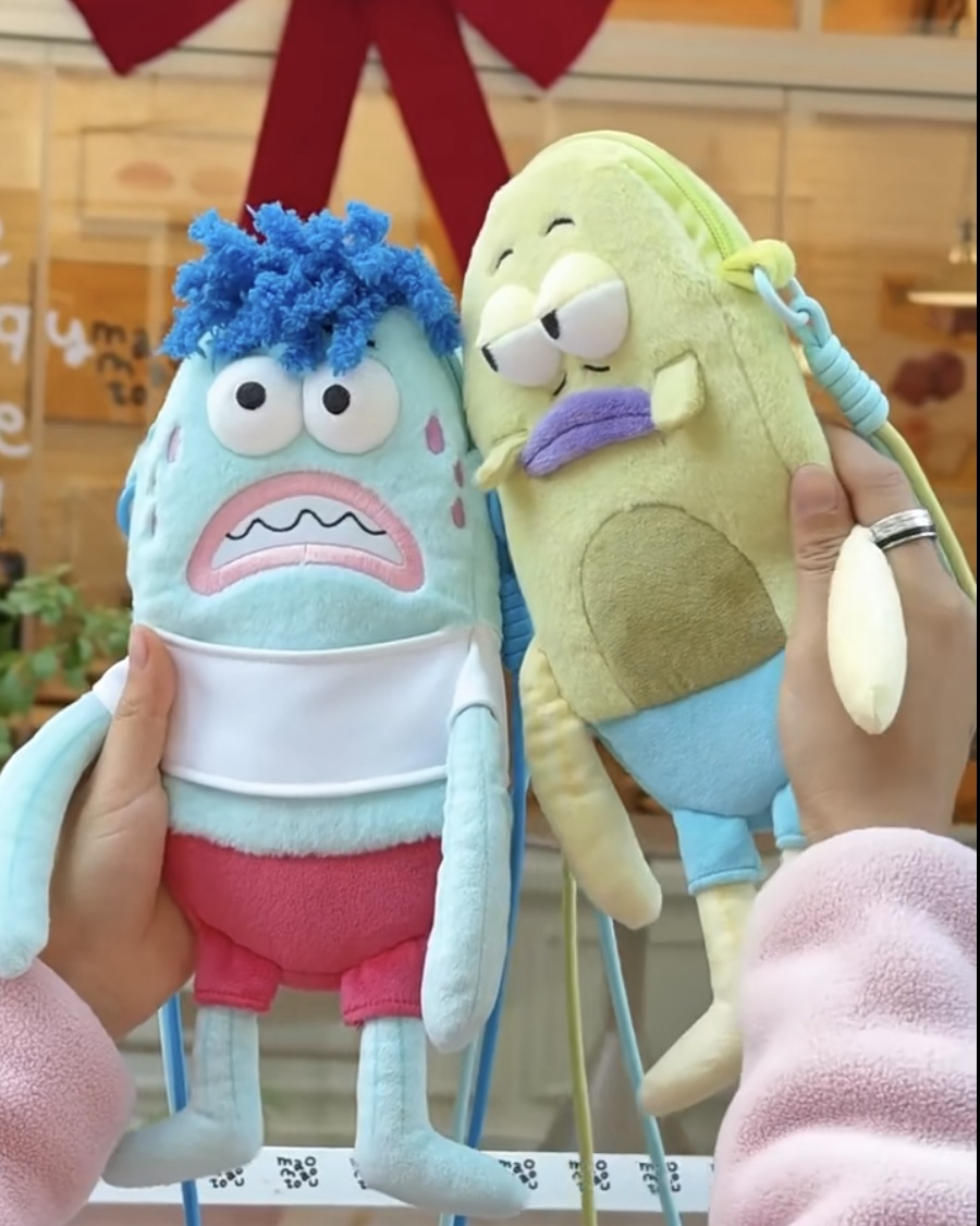 <正版授權>比奇堡居民系列 路人魚毛絨包包 斜背包 共3款