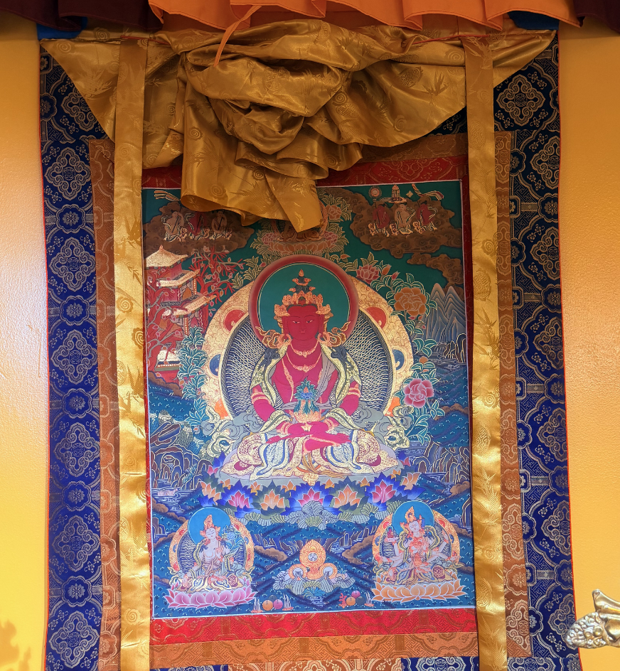 0206XZB30-雪堆白大唐卡-長壽佛約72CM*132CM（C4）