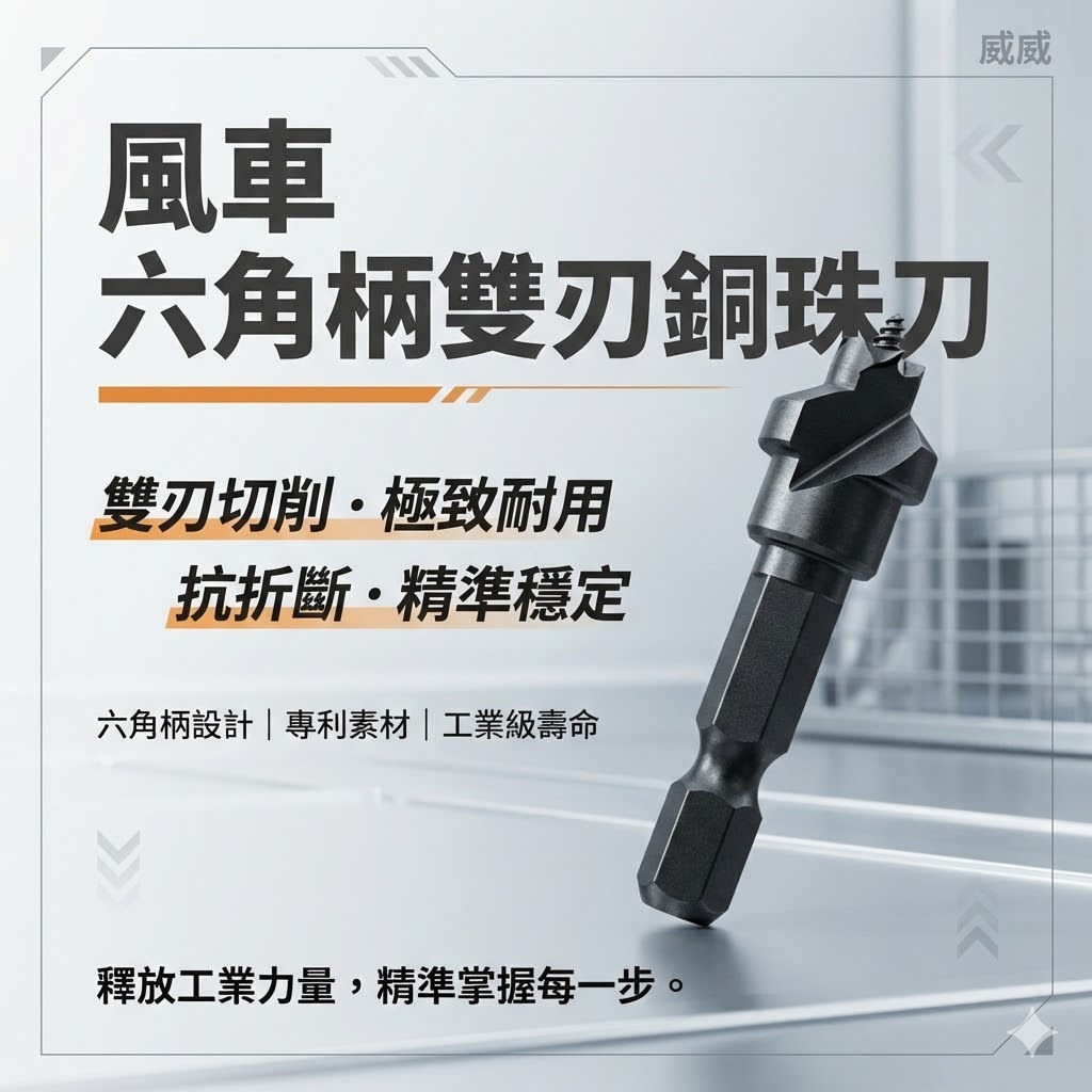 台灣製 風車｜專利雙刈銅珠刀 雙刈銅珠刀 六角柄雙刃銅珠刀 電鑽 起子機用雙刃銅珠刀 木頭木工用鑽頭 鑽尾